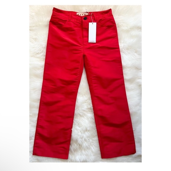 New! Rare MARNI Faille High Waist Wide Cropped Pants - Picture 6 of 11